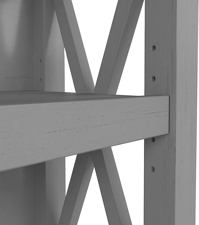 Bush Furniture Key West Small 2 Shelf Bookcase in Cape Cod Gray, Compact Home Organizer, Vertical Storage Solution, Bookshelf for Office or Living Room