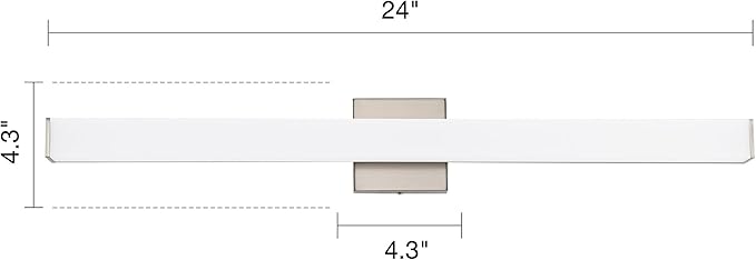 Bathroom Vanity Light Brushed Nickel Square LED 31.5 inch 24W 4000K Natural White Light Wall Bar Lighting Fixtures Over Mirror (Dimmable)