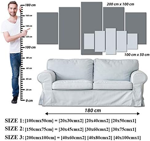 AWLXPHY Decor-Abstract Canvas Wall Art Large Red Black Grey for Living Room Decor 5 Pieces Framed Painting Modern Simple Circle Round Line HD Print Artworks Giclee(White, W80'' x H40'')