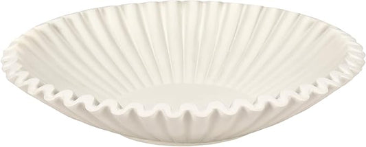 Elegant White Decorative Bowls for Home Decor, Modern Accent Pieces, Living Room, Dining Room, Table Centerpiece (White)