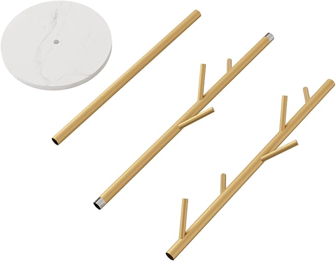 Gold Coat Racks, Metal Coat Rack Freestanding with Hooks, Entryway Coat Rack Stand, Coat Racks with Marble Base, Coat Tree for Hanging Clothes, Hats, Bags