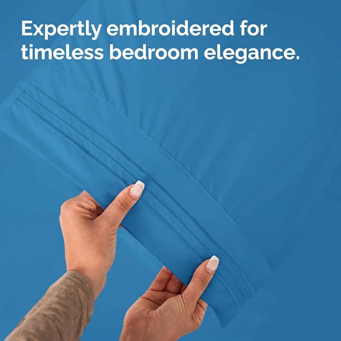 New Pillow Cases, Standard, Denim Blue