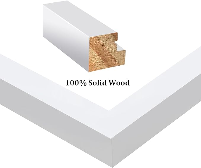 Egofine A4 Picture Frames Set of 4, Made of Solid Wood Covered by Plexiglass 4x6 and 6x8 with Mat or A4 whitout Mat, for Table Top Display and Wall Mounting Photo Frame White