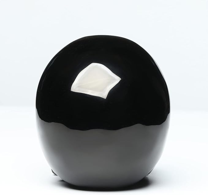 5''Natural Black Obsidian Crystal Skull Head Hand Carved Reiki Healing Stone Statue Healing Home Office Art Room Decoration