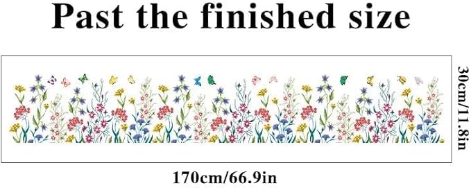 12x70 Inch Set - Flower Plants Butterflies Wall Stickers for Wall Decor, Self Adhesive Vinyl for Home Wall Nursery and Kitchen Decor-Gift for Christmas, Birthday (Floral Design #3)