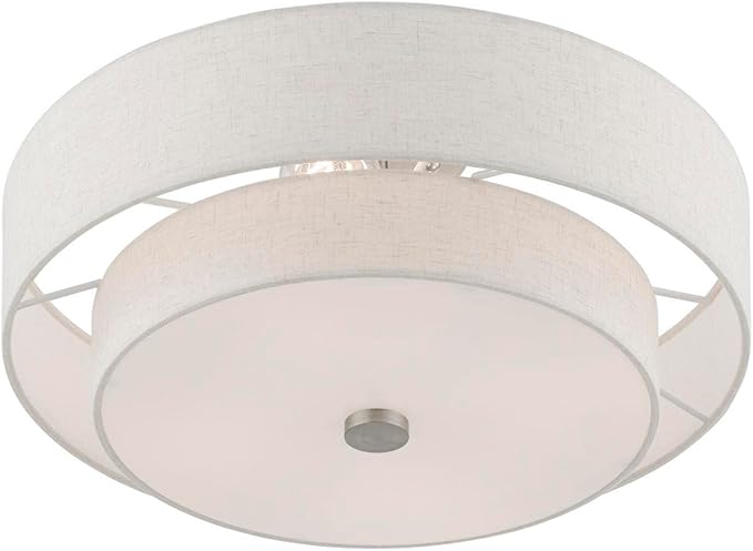 Livex Lighting Meridian 4 Light Semi-Flush in Brushed Nickel (51085-91)