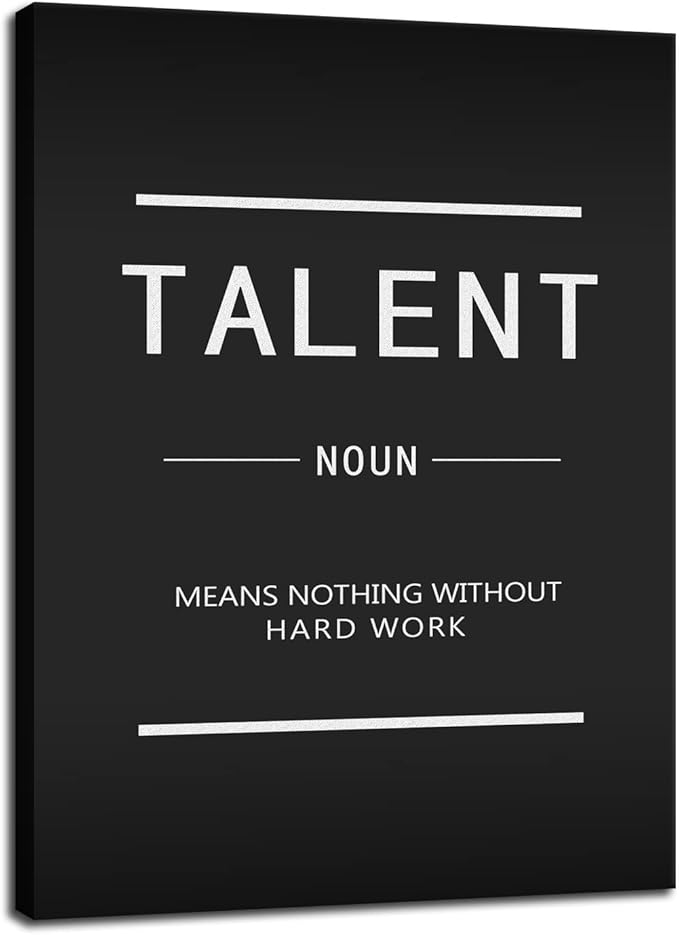 Motivational Entrepreneur Proverbs Talent Noun Inspirational Canvas Wall Art Painting Poster Home Decor Print Artwork Living Room Office Stretch Frame Ready to Hang[30″W X 40″H]
