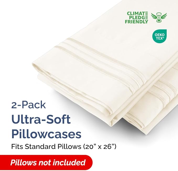 New Pillow Cases, Standard, Off White
