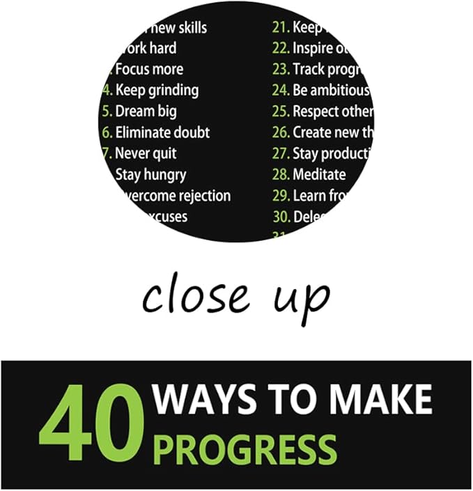Inspirational Canvas Wall Art Inspirational Quotes 40 Ways to Make Progress Motivational Poster Painting Prints Wall Pictures Living Room Home Decor Office Framed Ready to Hang [30″W X 40″H]