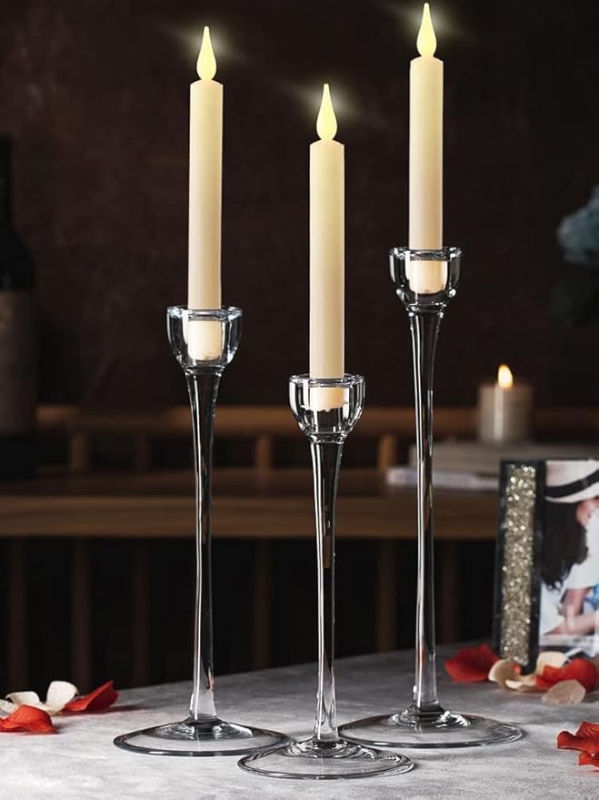 Strg Halloween Flameless Candles with Remote Timer, Christmas Window Taper Candles with Suction Cup and Magnetic Base Battery Operated Candle Sticks for Christmas Halloween Decorations (6 Pack)
