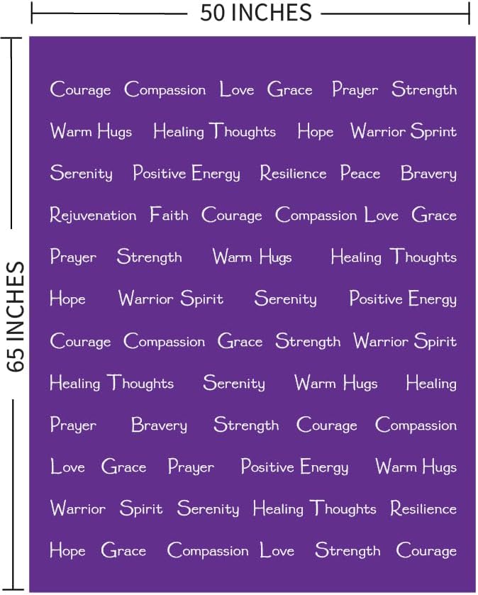 WOLF CREEK BLANKET - Compassion Blanket (Brand)- Strength Courage Super Soft Warm Hugs, Get Well Gift Blanket Plush Healing Thoughts Positive Energy Love & Hope (Purple, 50 x 65 Sherpa)