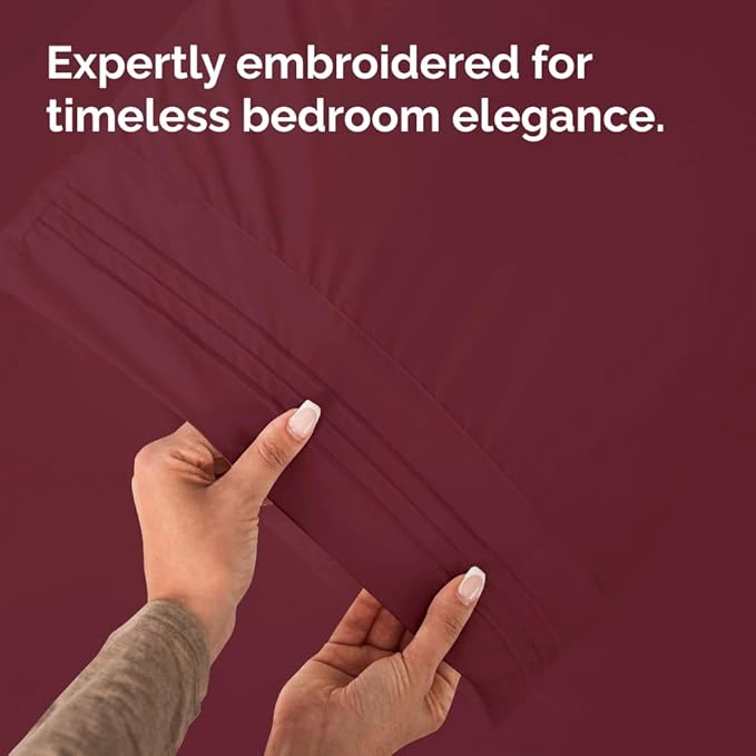 Queen Pillow Cases Set of 2 - Ultra Soft Hotel Quality Pillowcase Covers - Comfy, Cozy & Wrinkle Free - Shrinkage, Stain & Fade Resistant - Machine Washable Pillow Protectors - 2 Piece Set - Burgundy