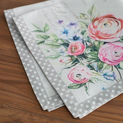 Maison d' Hermine Cloth Napkins Set of 4 100% Cotton Everyday Reusable Square Napkins Cloth Washable, Dinner, Party, Wedding, Restaurant, Spring/Summer (Champ De Mars, 20" x 20")
