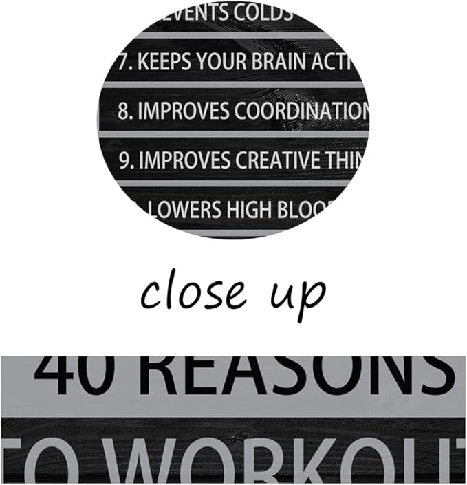 40 Reasons to Workout Motivational Quotes Exercise Wall Art Inspirational Fitness Painting Prints on Canvas Inspiring Posters Pictures Print Artwork Decor for Home Office Gym[24''W x 36''H]
