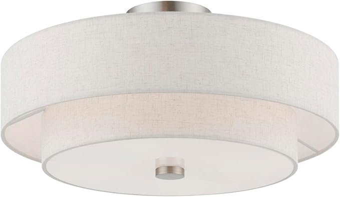 Livex Lighting Meridian 4 Light Semi-Flush in Brushed Nickel (51085-91)