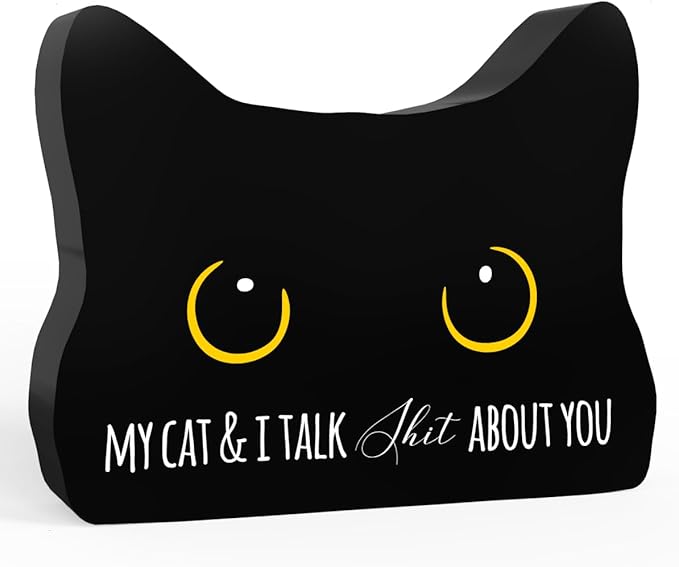 Bathroom Acrylic Decor Sign Black Cat Decor Cat Decor for Home Bathroom Cat Lover Gifts For Women Men