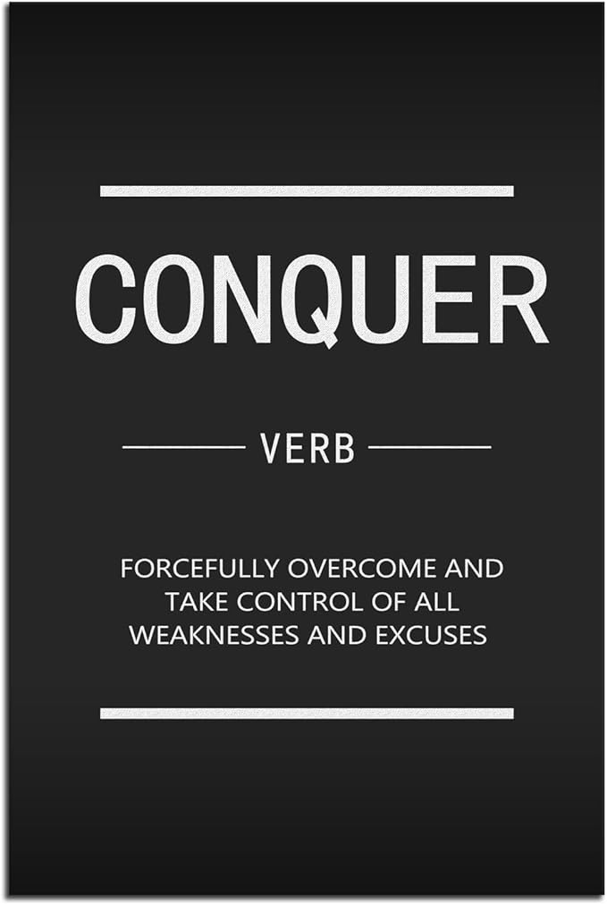 Office Inspirational Wall Art Inspiring Canvas Painting Conquer Verb Posters Inspirational Entrepreneur Proverbs Print Artworks Home Living Room Decoration Frame Ready to Hang[12''W X 18''H]