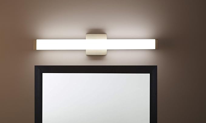 Bathroom Vanity Light Brushed Nickel Square LED 24 inch 14W 4000K Natural White Light Wall Bar Lighting Fixtures Over Mirror