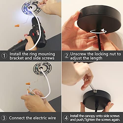 OKELI Pendant Light Smart, Modern Black Pendant Lights Fixture, Dimmable Unique LED Pendant Lighting for Kitchen Island,20W,2700-6000K, ETL(1Pack)