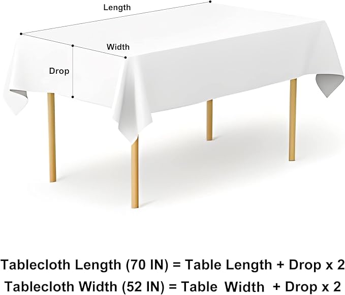 misaya Rectangle Waterproof Vinyl Table Cloth, Buffalo Flannel Backed Tablecloth, Wipeable Plastic Table Cover for Dinner, Kitchen, Outdoor (52" x 70", Aquamarine and White)