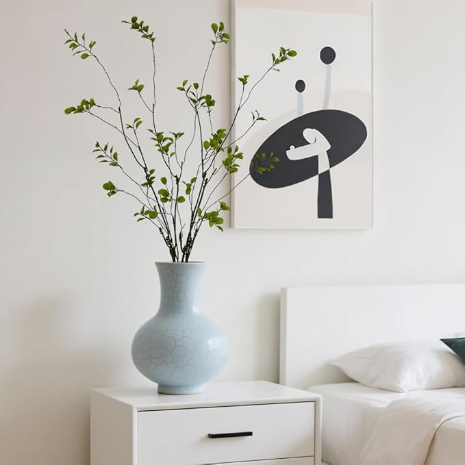 4Pcs 35.4” Artificial Eucalyptus Branches for Vase Filler, Faux Greenery Stems, Bendable Twig Leaves for Minimalist Indoor Home Decor