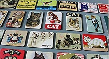 24-pcs Magnetic Fridge Magnets Refrigerator Sticker Scenery Home Decoration Animal Classic cars Accessories Magnetic Paste Arts/Crafts (Cat)
