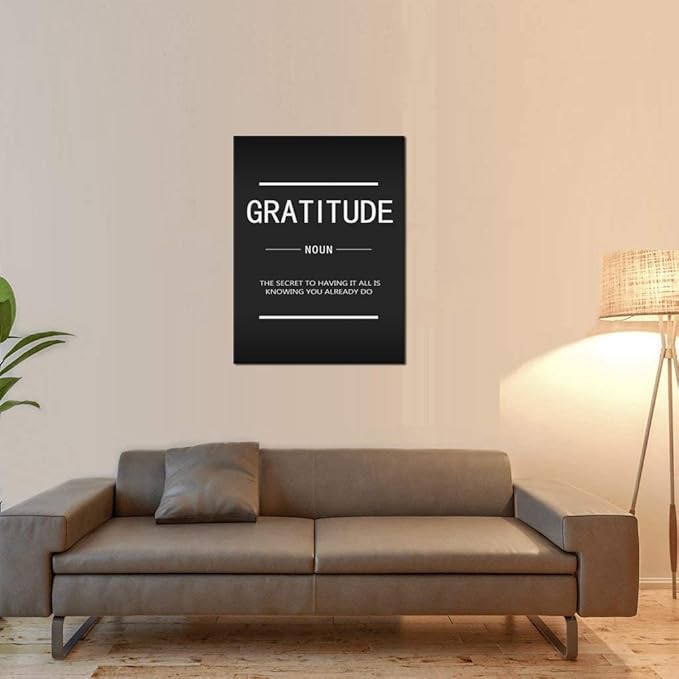 Inspirational Wall Art for Office Wall Decoration Motivational Entrepreneur Quotes Gratitude Noun Canvas Prints Company Living Room Bedroom Frame Poster Artwork Ready to Hang[30″W X 40″H]