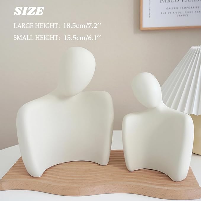 Couple Sculptures for Home Decor,Hugging Figurines,Modern Romantic Sculptures for Living Room Bedroom Office Decor,Gift for Anniversary Valentine（White）