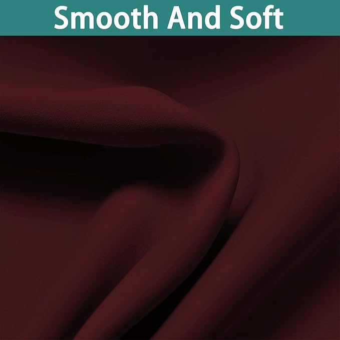 Yakamok 84 Inch Long 100% Blackout Curtains for Bedroom, 2 Thick Layers Thermal Insulated Grommet Total Blackout Drapes with Black Liner for Living Room(42Wx84L,Burgundy Red, 2 Panels)