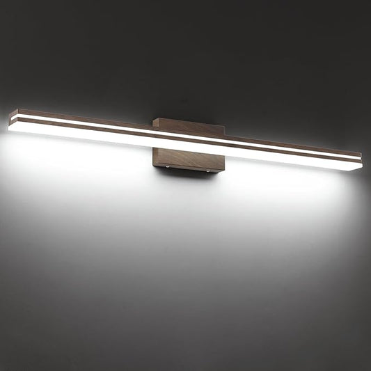 SineRise 40-Inch LED Modern Bathroom Vanity Light Bar, Brown Modern Acrylic Bathroom Wall Lighting Fixtures Over Mirror (Cool White 6000K)