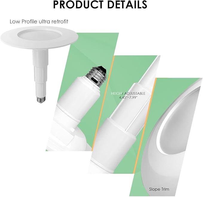 Soliseed 5/6 Inch LED Can Lights Retrofit Recessed Lighting,ETL Damp Rated Adjustable Retrofit Downlight,12W=60W,3000K Warm White,800LM, Dimmable,Easy Install,Bevel Trim,E26,12 Pack