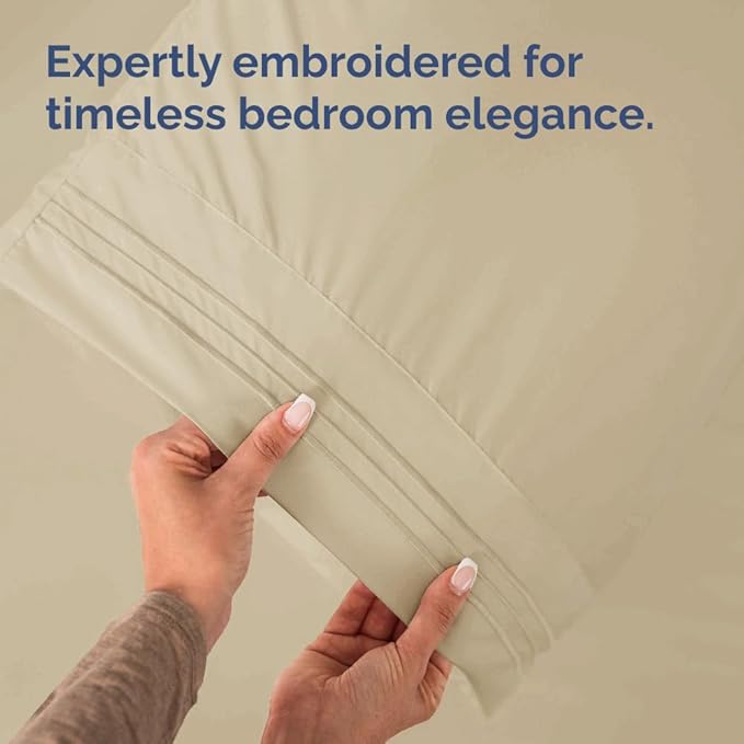 King Pillow Cases Set of 2 - Ultra Soft Hotel Quality Pillowcase Covers - Comfy, Cozy & Wrinkle Free - Shrinkage, Stain and Fade Resistant - Machine Washable Pillow Protectors - 2 Piece Set - Cream