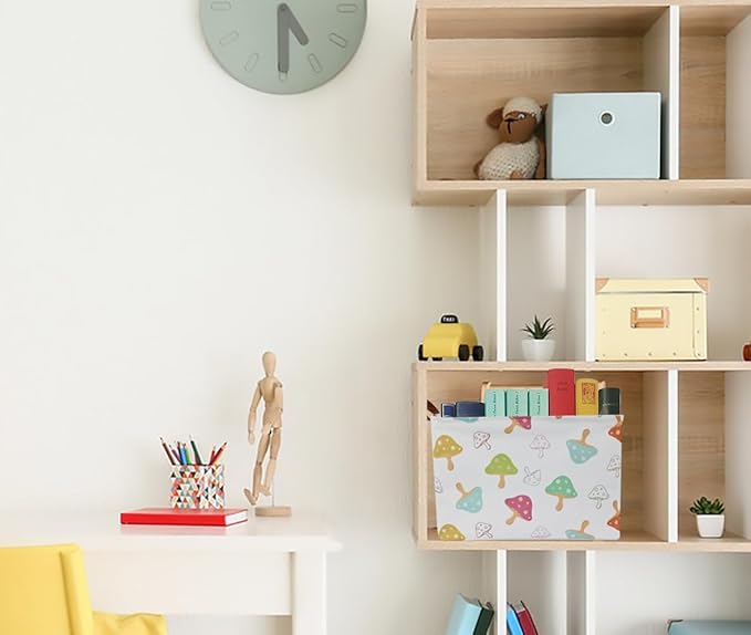 CLOCOR Rectangular Storage Basket,Waterproof Gift Basket,Room Decor(Mushroom)