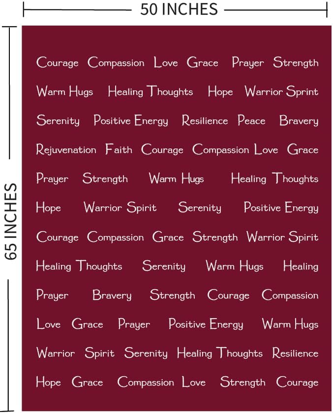 WOLF CREEK BLANKET - Compassion Blanket (Brand)- Strength Courage Super Soft Warm Hugs, Get Well Gift Blanket Plush Healing Thoughts Positive Energy Love & Hope (Burgundy, 50 x 65 Sherpa)
