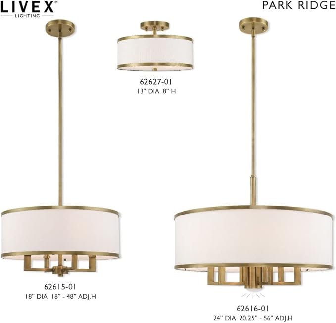 Livex Lighting 2 Lt Antique Brass Ceiling Mount