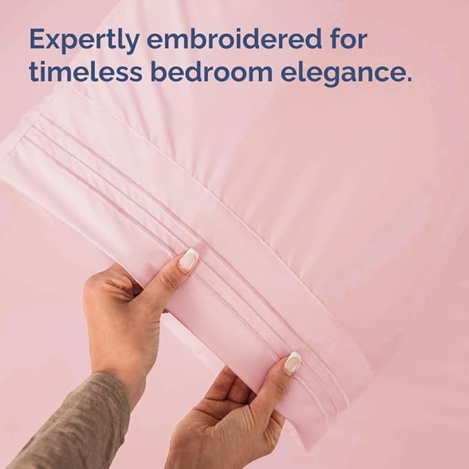 Queen Pillow Cases Set of 2 - Ultra Soft Hotel Quality Pillowcase Covers - Comfy, Cozy & Wrinkle Free - Shrinkage, Stain & Fade Resistant - Machine Washable Pillow Protectors - 2 Piece Set - Baby Pink