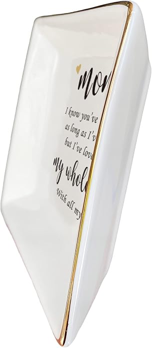 HOME SMILE Ceramic Ring Dish Jewelry Tray for Mom Sister Friends