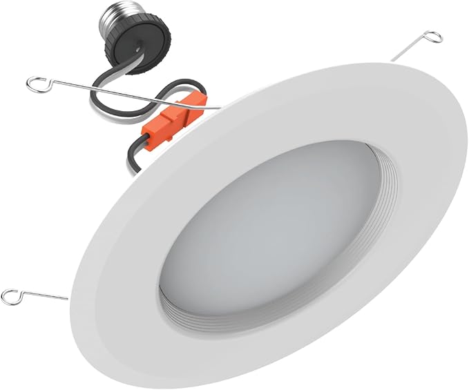 GE LED Recessed Downlight Fixture, RS6 Indoor Floodlight, 6-Inch, Multiple Color Temperatures, 65 Watt Replacement (6 Pack)