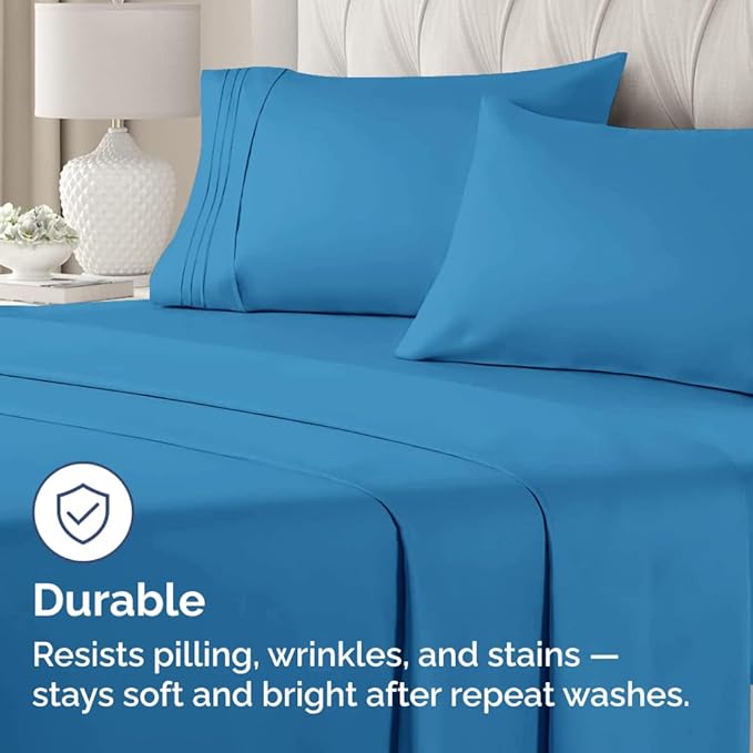 New Pillow Cases, King Standard, Denim Blue