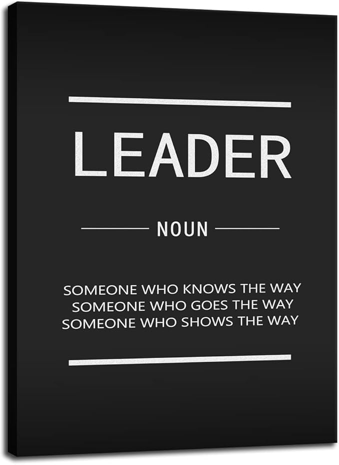 Canvas Wall Art Inspirational Leader Noun Painting Poster Office Decoration Inspiring Entrepreneur Positive Quotes Inspiration Picture Print Wooden Frame Artwork Ready to Hang[30″W X 40″H]