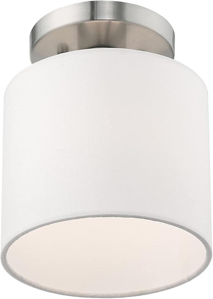 Livex Lighting, 41094-91, Meridian, Semi-Flish, 1 Light, Brushed Nickel