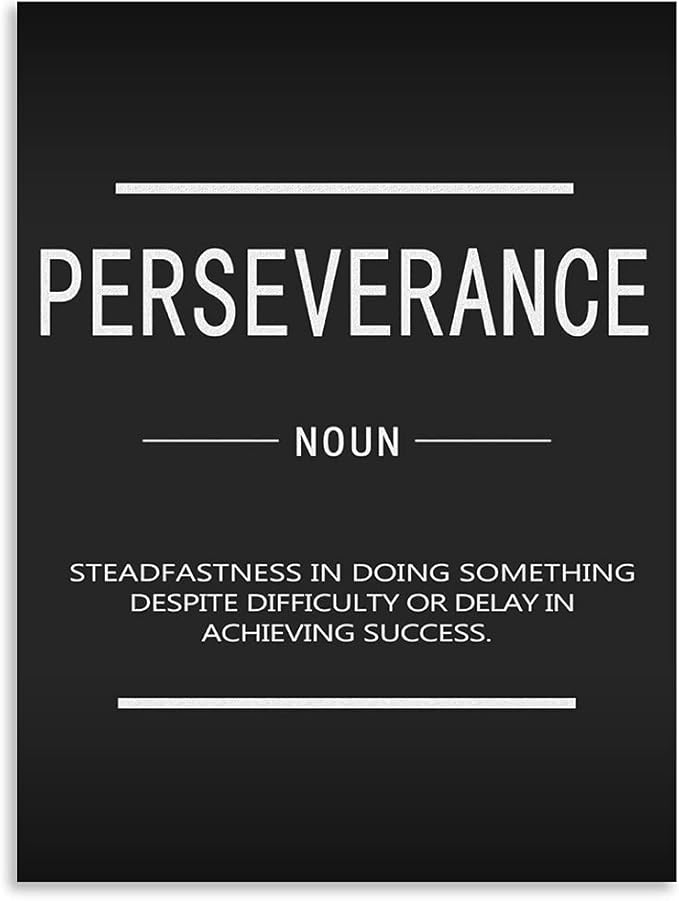 Perseverance Entrepreneur Inspirational Quotes Canvas Wall Art Inspirational Posters Inspirational Quotes Printed Works Artwork Holiday Gifts Office Home Decor Ready to Hang[30″W X 40′'H]