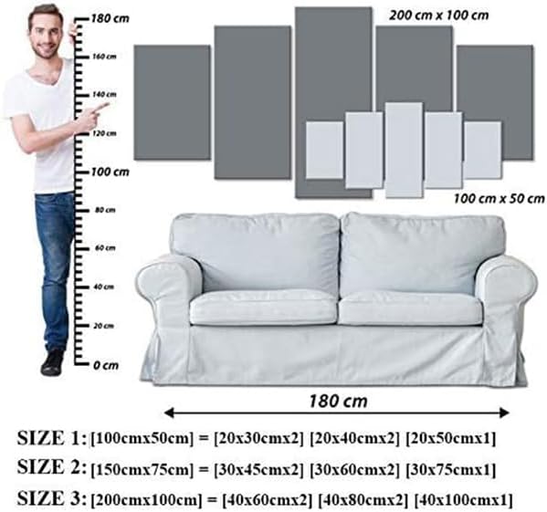 AWLXPHY Decor Home Sign Canvas Wall Art for Living Room Decoration Framed Print Painting 5 Panels Modern Still Life Love Stretched Artwork Giclee Wedding Gift (Yellow, W40 x H20)