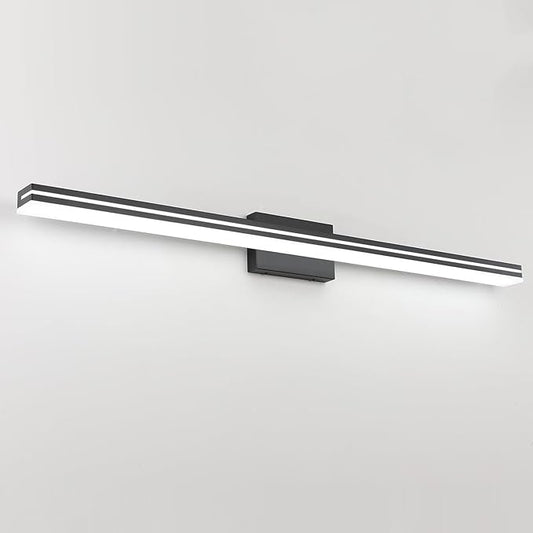 SineRise 48-Inch LED Modern Bathroom Vanity Light Bar, Matte Black Modern Acrylic Bathroom Wall Lighting Fixtures Over Mirror (Cool White 6000K)