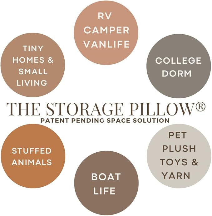 THE STORAGE PILLOW XL zippered storage Pillowcase FILL w Clothes Bedding Blankets to maximize Space - RV Camper Dorm Tiny Home Boat Inside Organization Ideas Accessories - Small Space Storage Solution