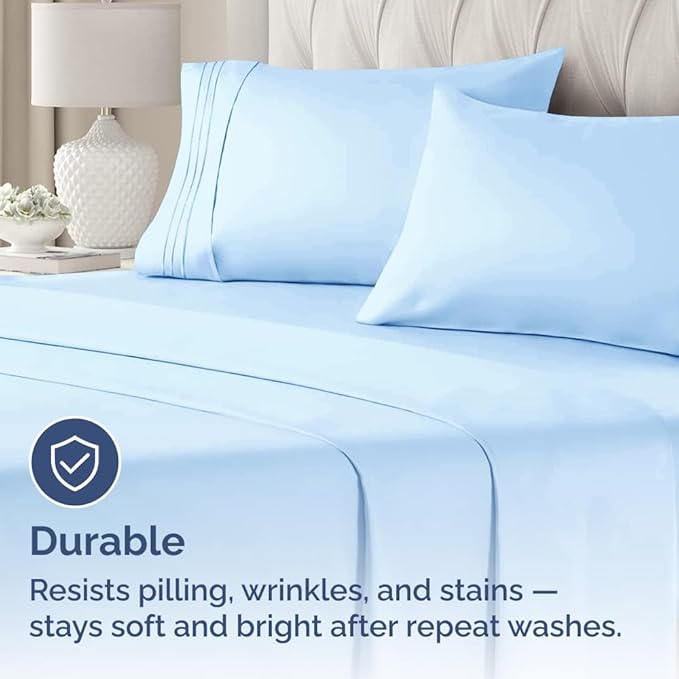 New Pillow Cases, King Standard, Light Blue