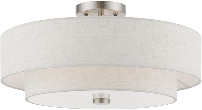Livex Lighting Meridian 4 Light Semi-Flush in Brushed Nickel (51085-91)