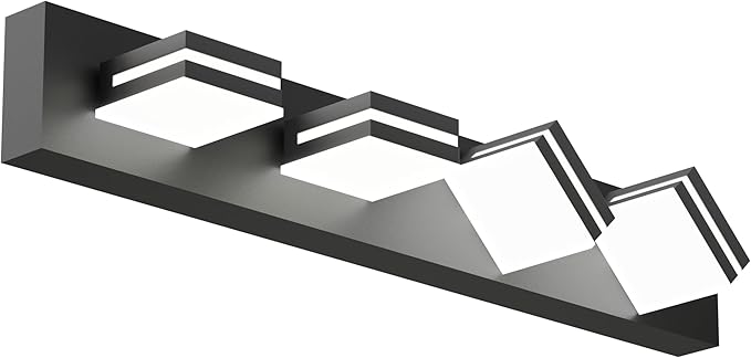 Modern Bathroom Light Fixture Over Mirror, 29" 4-Light Bathroom Vanity Light with Rotatable Heads, Dimmable 5000K Daylight, Hardwired, Energy-Efficient LED Vanity Lighting Fixture, Black