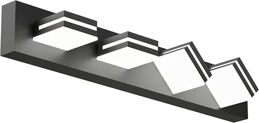 Modern Bathroom Light Fixture Over Mirror, 29" 4-Light Bathroom Vanity Light with Rotatable Heads, Dimmable 5000K Daylight, Hardwired, Energy-Efficient LED Vanity Lighting Fixture, Black