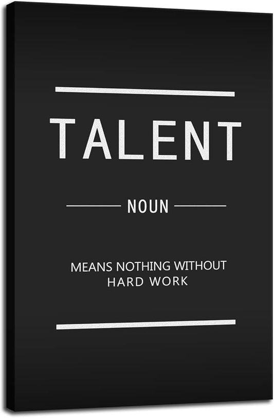 Inspirational Office Canvas Wall Art Inspirational Painting Poster Entrepreneur Quotes Talent Picture Home Decor Print Artwork Frame [12''W X 18''H]
